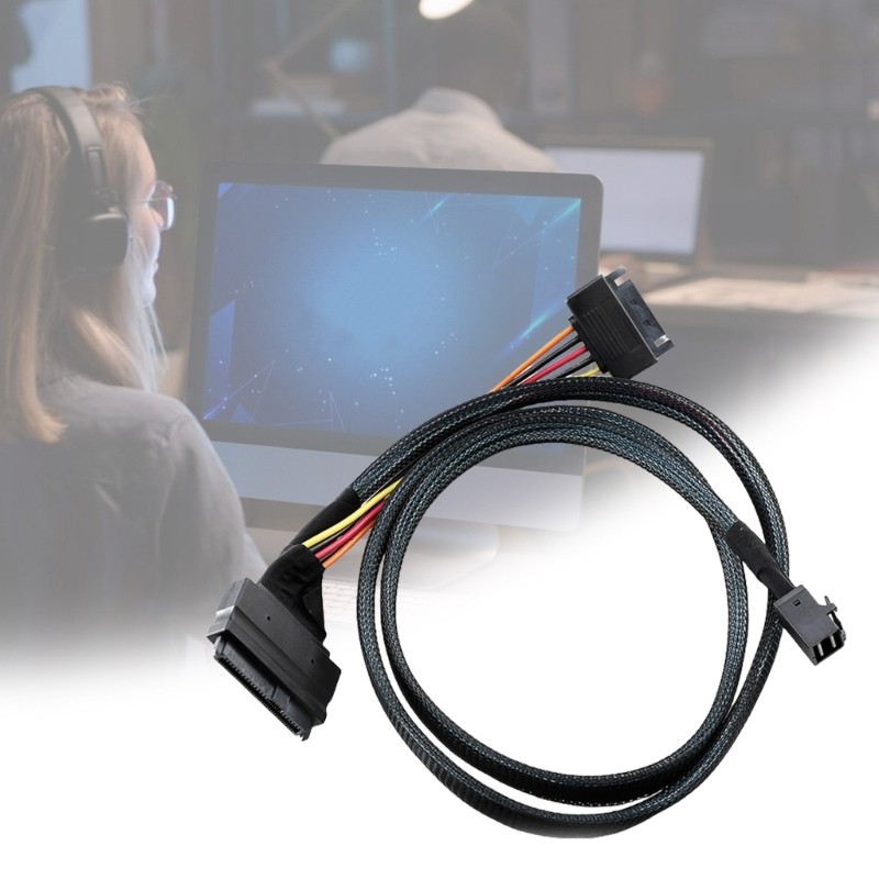 BTM Mini SAS36P HD8643 ถึง Mini SAS8639+15P สายเคเบิลฮาร์ดไดรฟ์เกียร์แชสซี