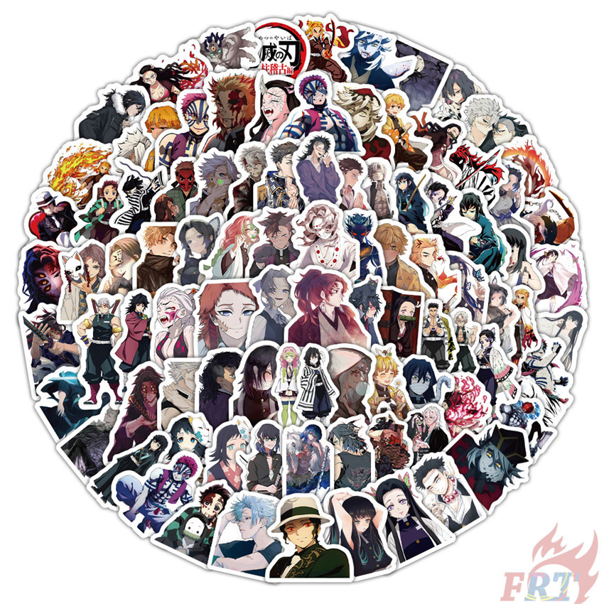 100ชิ้น/เซ็ต Demon Slayer: Kimetsu No Yaiba - สติ๊กเกอร์ฝึก Hashira สติ๊กเกอร์สติ๊กเกอร์แฟชั่น Doodle กันน้ํา DIY