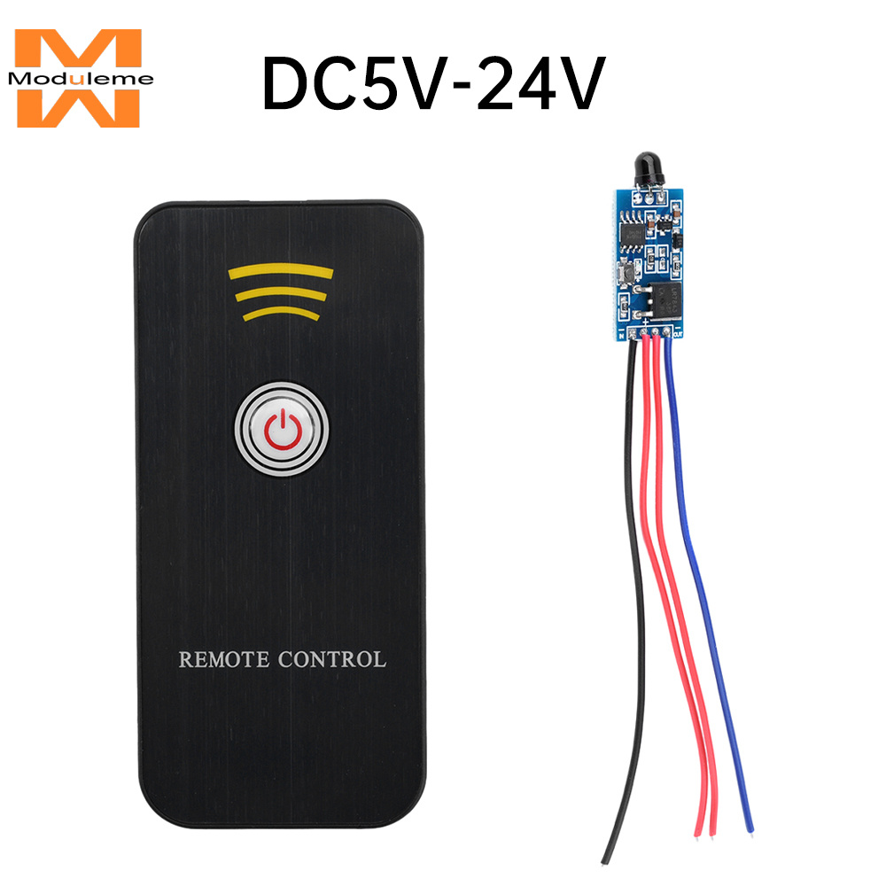 Dc2.5v-5v/dc5v-24v สวิตช์คลิกเดียวรีโมทคอนโทรลอินฟราเรดโมดูลรับการเรียนรู้ประเภทรหัสรีโมทคอนโทรลตัวรับสัญญาณ