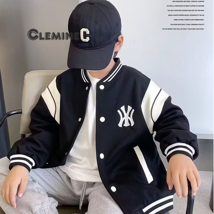Clemine เสื้อแจ็คเก็ตเด็กเสื้อแจ็คเก็ตเบสบอลแฟชั่นหล่อฤดูใบไม้ร่วงและฤดูหนาวของเด็กชาย