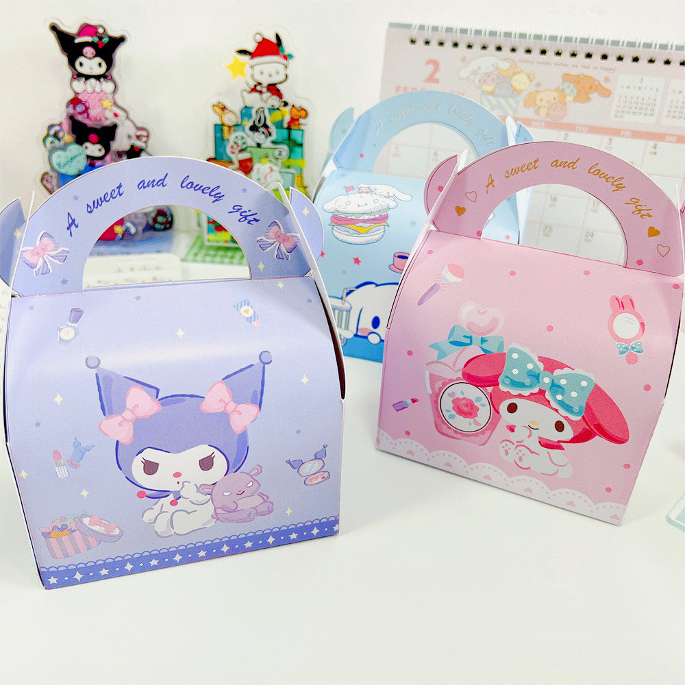 SANRIO การ์ตูน ซานริโอ ชุด กล่องของขวัญ คุโรมิ ทํานอง ลูกอมเค้กกล่องกระดาษถุงขนมถุงของขวัญเด็กกล่องของขวัญวันเกิดสําหรับเด็กและเพื่อนพรรคอุป