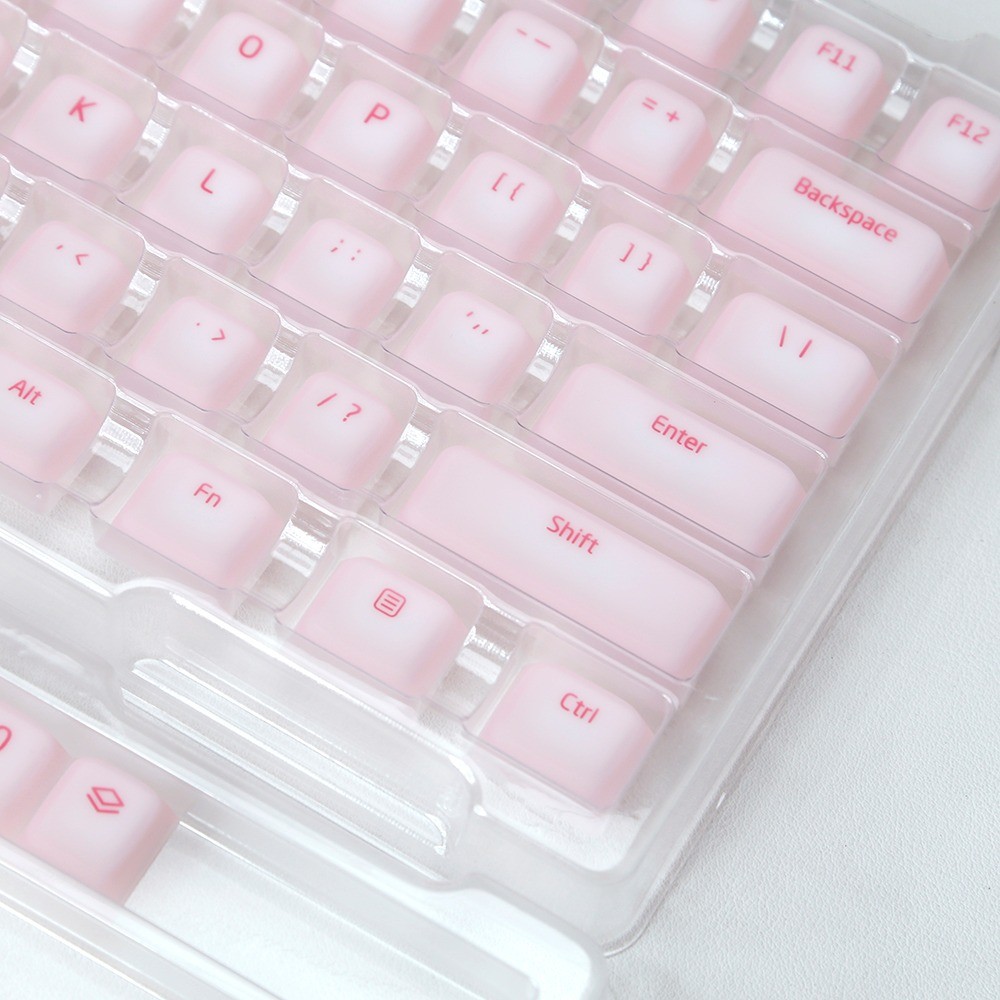 Nogi ซิลิโคนสีชมพู Keycaps โปรไฟล์เชอร์รี่ 113 คีย์ PC Keycap ชุด MX สวิทช์นุ่มน่ารัก Key Caps Creative ส่วนบุคคลสีม่วงสีดํา Wooting คีย์บอร์ด Keycap