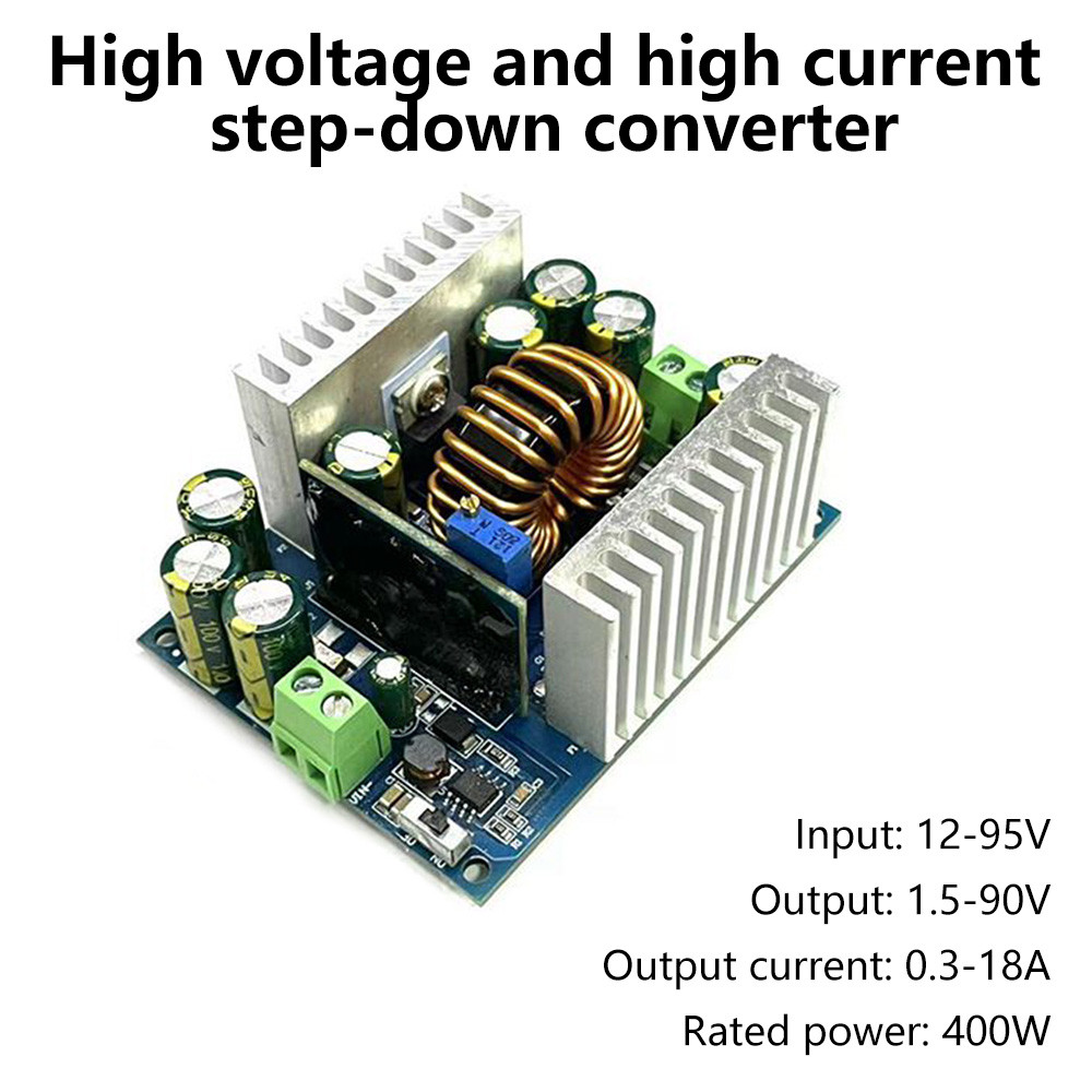 500W DC12-95V ถึง 1.5-90V 18A Step-down แรงดันไฟฟ้าคงที่และกระแสปรับโมดูลแหล่งจ่ายไฟ