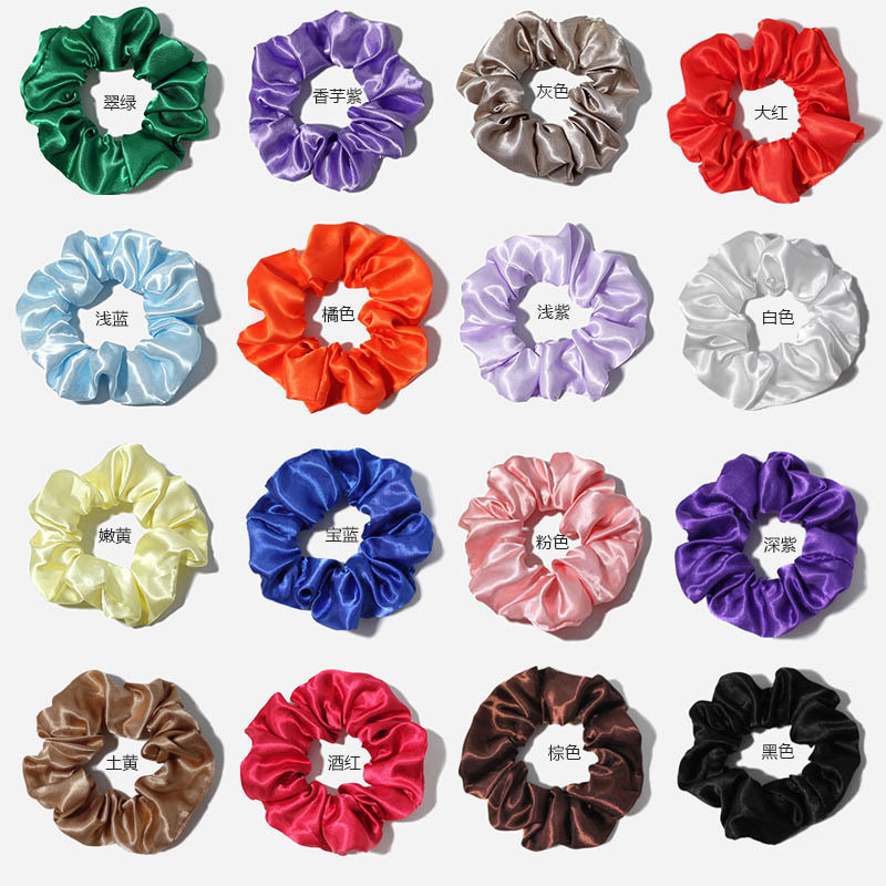 ยุโรปอเมริกันสีทึบ Scrunchy วงกลม Tingbu เชือกหัวไขมัน Scrunchy ผม Tie คริสต์มาสผม Tie ยาง Ba