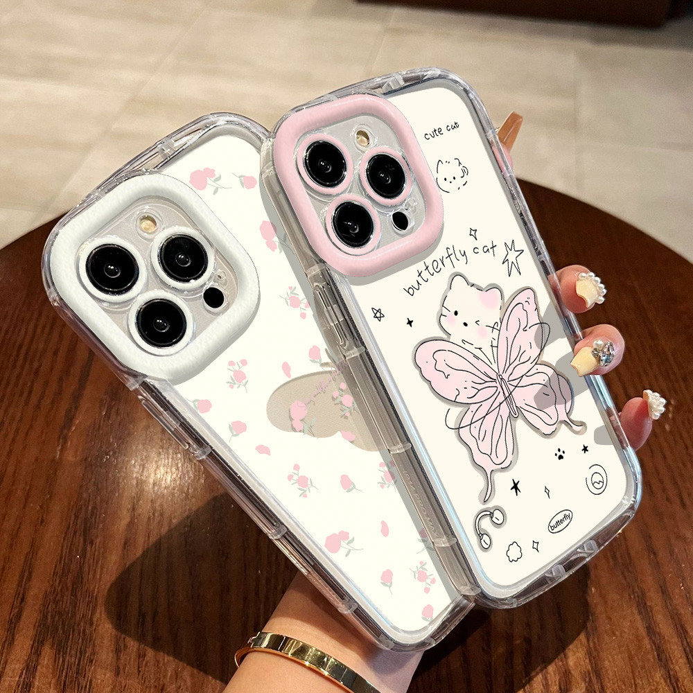 เคสป้องกันใสสวยงามสำหรับ iPhone 11 15 16 12 13 14 PRO MAX 8 7 plus XR XS การ์ตูน Doodle นุ่มรอบเคสโทรศัพท์สีเบจ