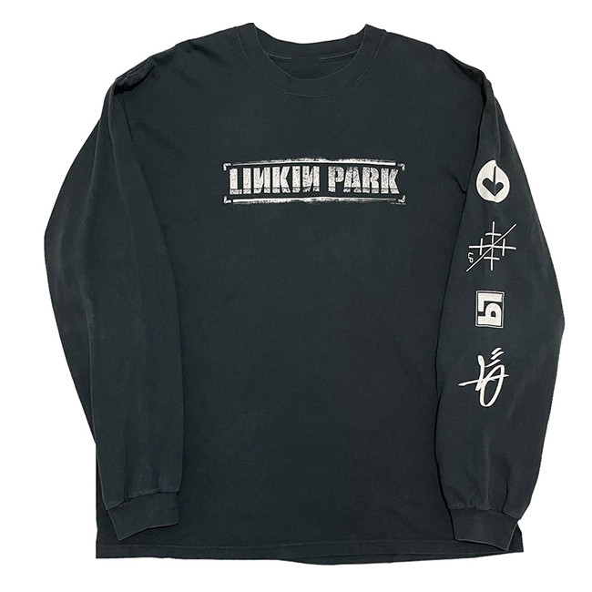 ((สต๊อกพร้อมผ้าฝ้ายแท้) เสื้อยืดทําลายหายาก!Linkin Park Linkin Park เสื้อยืดแขนยาววินเทจ