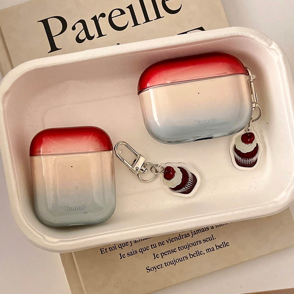 หูฟังสําหรับ Airpods 4 2024 Clear Gradient Sunset สีสําหรับ Apple Airpods 1 2 3 4th Pro Pro2 ป้องกันกรณีพวงกุญแจ