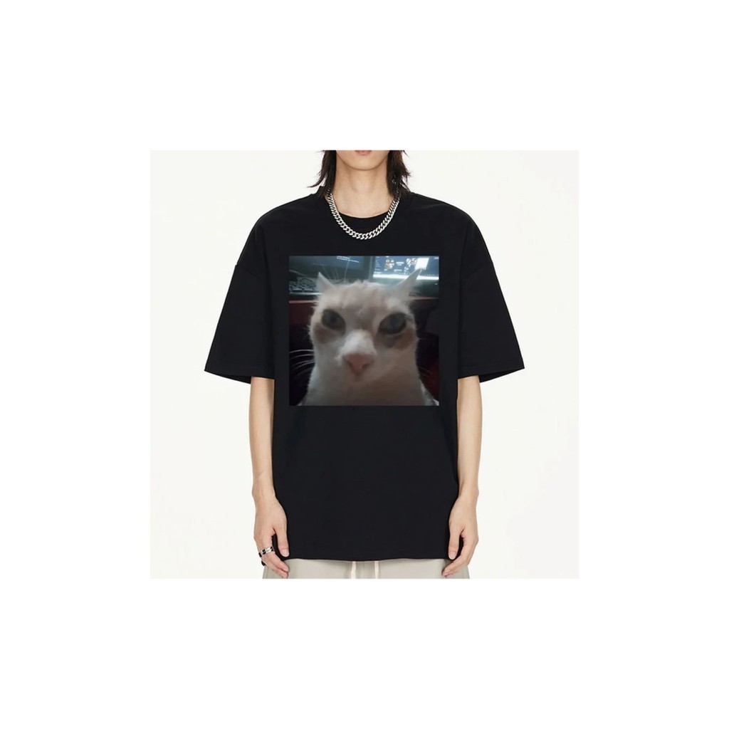 【COD】Funny El Gato Meme Sad Crying Cat Munchkin Kitty Meme Trendy Graphic Tshirt Men Women Harajuku 
