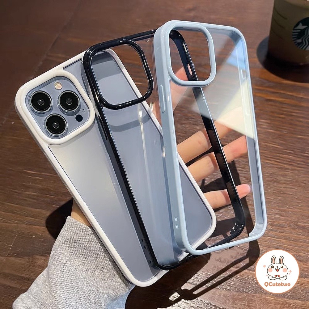 Simpleโปร่งใสเคสโทรศัพท์สําหรับIphone 14 13 17 16 11 15 12 Pro Max Air 7Plus 8Plus XR XS MAX 7 8 SEกันฝุ่นTPUปกหลัง