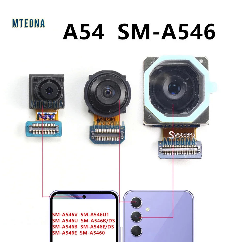 สําหรับ Samsung Galaxy A54 A546 กล้อง Ultrawide + โมดูลกล้องด้านหน้าด้านหลัง Flex Cable Replacement