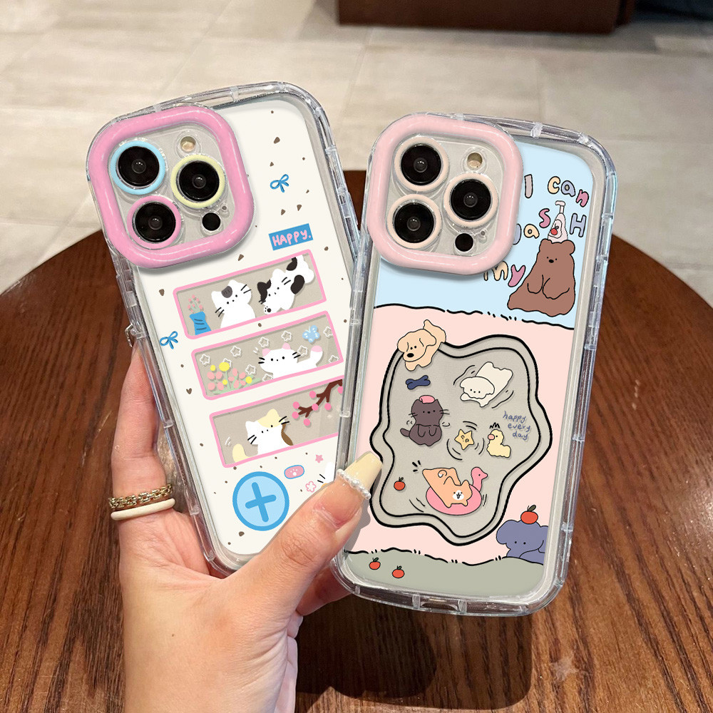 INS CASE เคส For iPhone 11 13 15 12 14 Pro Max X XR Xs Max 7 8 6 6s 15 Plus 7+ 8+ Cuteเคสลายแมวน่ารัก สําหรับ