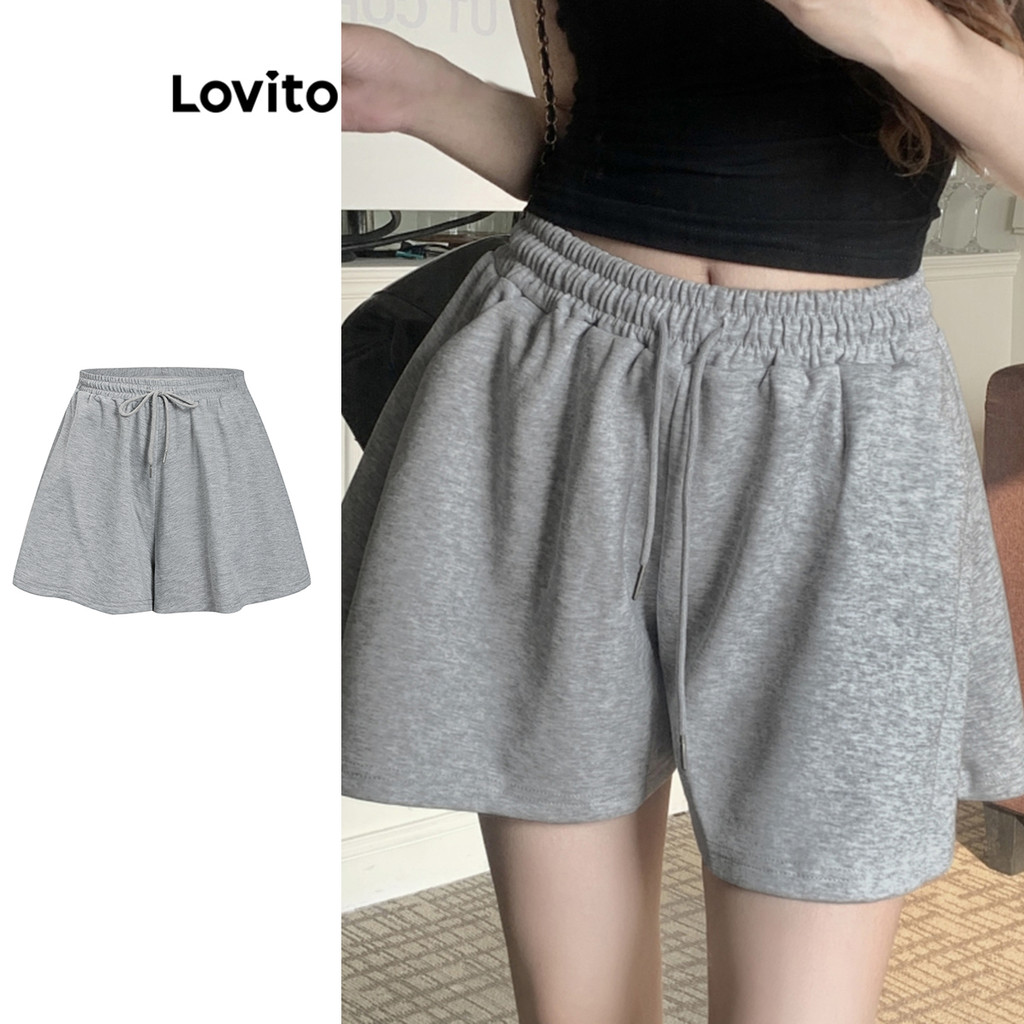 Lovito เชือกรูดแบบสบาย ๆ สั้นสำหรับผู้หญิง L105MD524