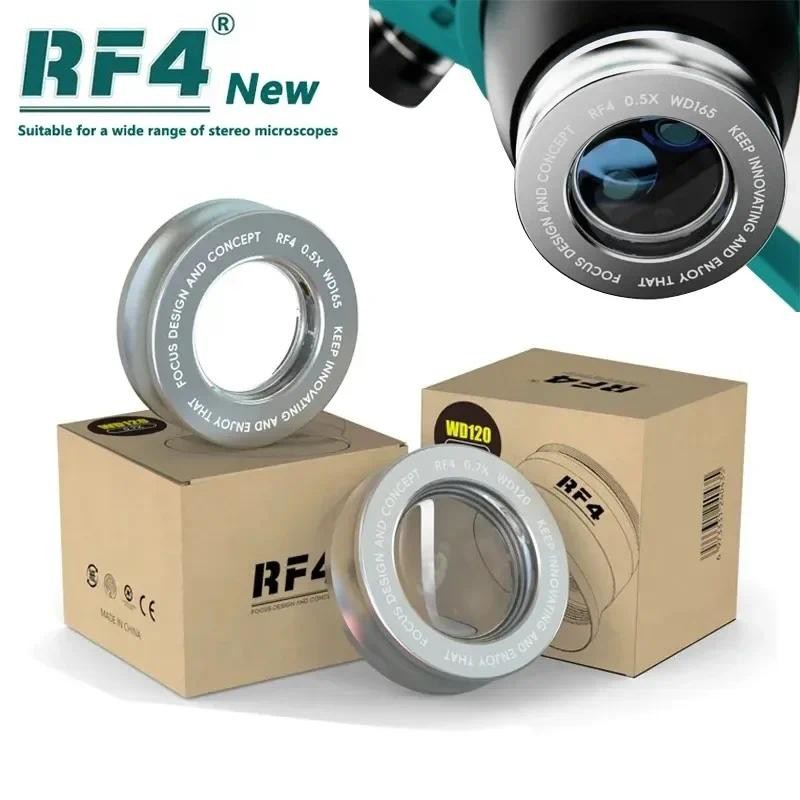 ใหม่ RF4 WD165 0.5X 0.7X 0.48X เสริมวัตถุเลนส์กล้องจุลทรรศน์เลนส์กล้องสําหรับ Trinocular สเตอริโอซูมกล้องจุลทรรศน์ Barlow แก้วเลนส์