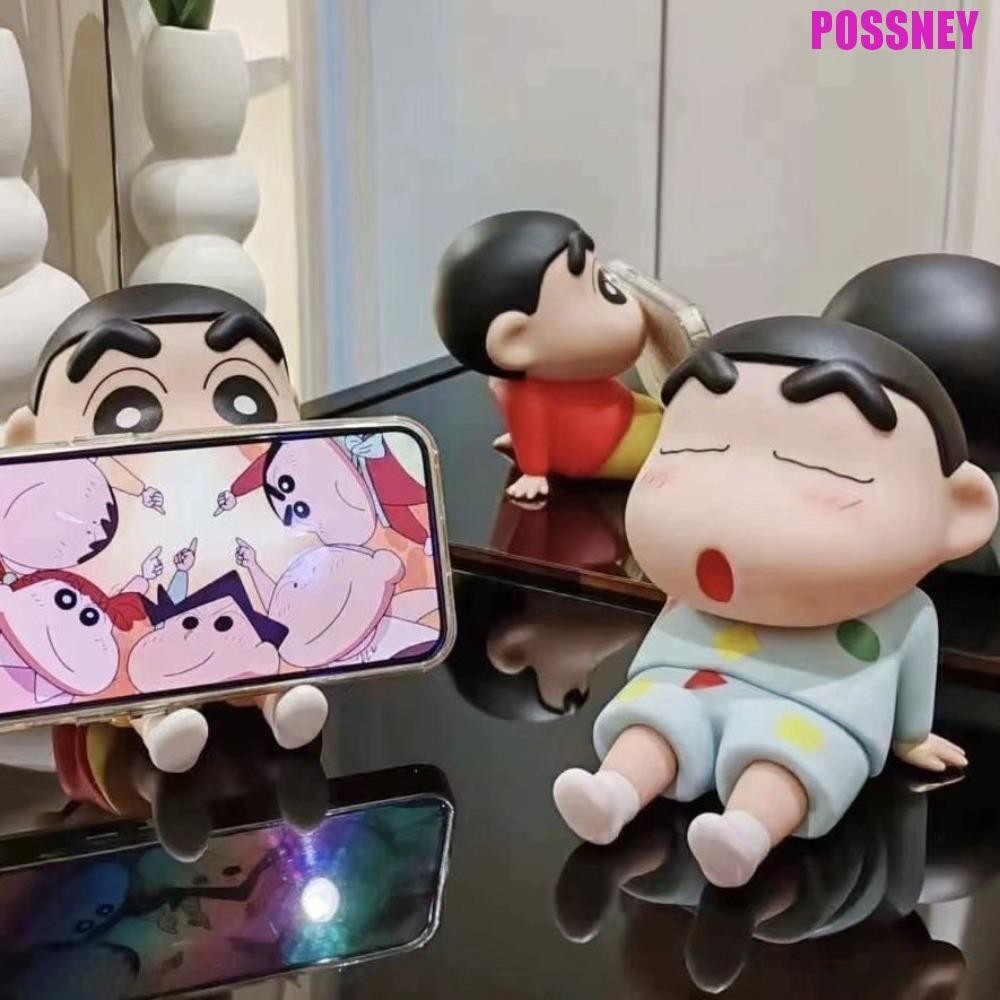 Possney Creative Crayon Shin chan PVC Phone Stand Desktop Decorative
