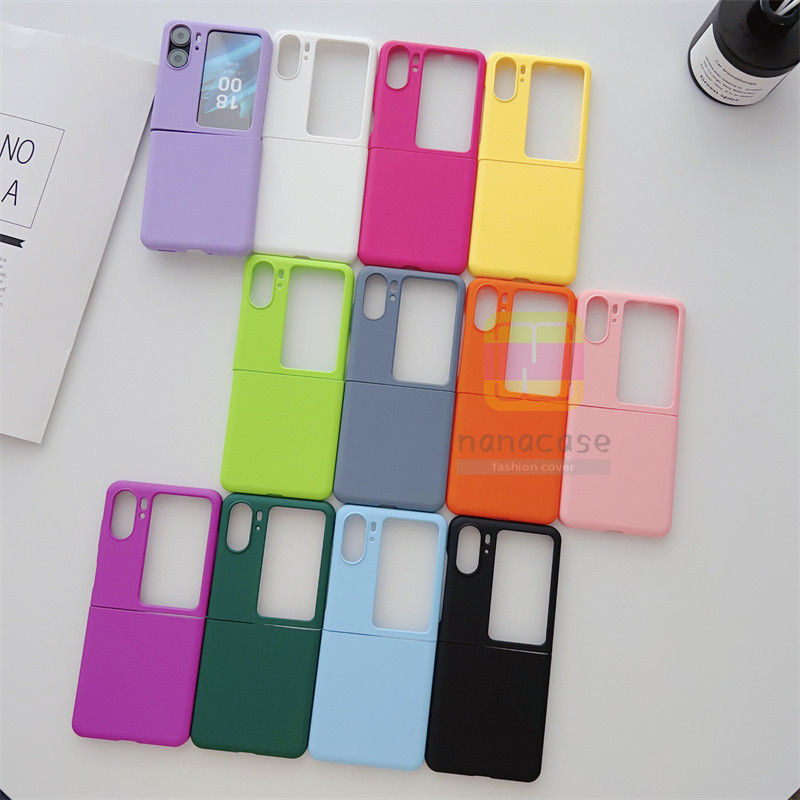 Macaron ปลอกสัมผัสผิวแบบพับได้เรืองแสง OPPO Find N2 Flip OPPO Find N3 Flip Touch ฝาครอบป้องกันด้านหลัง