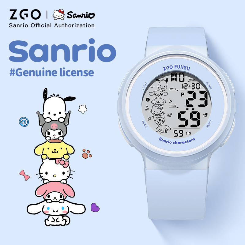 Zgo x Sanrio Family Watch สําหรับนักเรียนหญิงกันน้ําอิเล็กทรอนิกส์นาฬิกาโรงเรียนมัธยมของขวัญ 8551