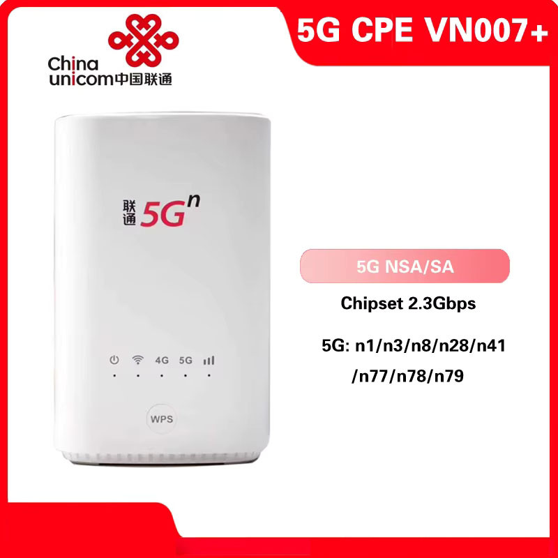 Unicom 5G CPE VN007+ | VN009 ยี่ห้อใหม่ 2.3Gbps Wireless CPE 5G n78/n41/n79 4G LTE