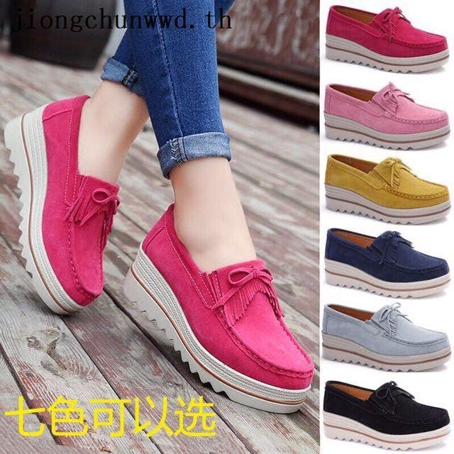 【JINTOHO】[พร้อมส่ง] รองเท้าโลฟเฟอร์ลําลอง หนังวัวแท้ ส้นแบน เหมาะกับใส่ทํางาน แฟชั่นสําหรับผู้หญิง