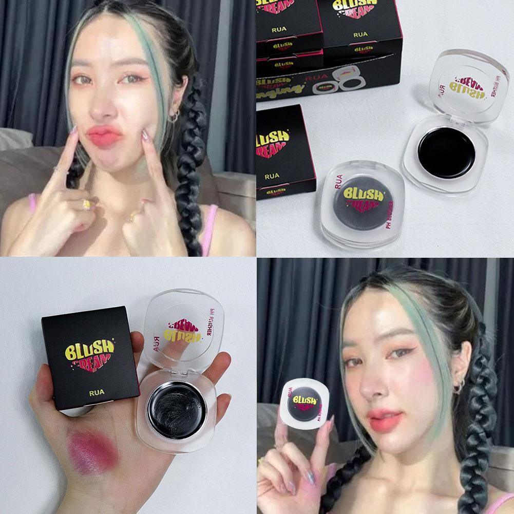 Magic Lip Cheek Laglace Black Blush เปลี่ยนสี Blush ครีมแต่งหน้ากันน้ําและกันเหงื่อ Long Lasting Blu