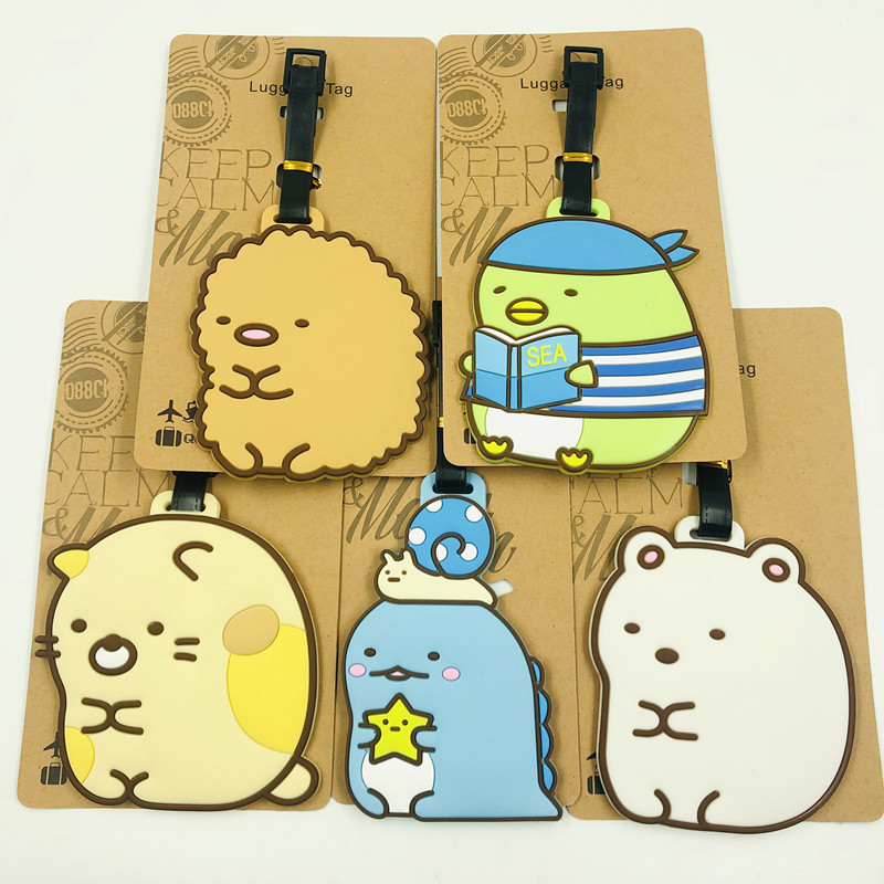 Sumikko Gurashi อุปกรณ์การเดินทางแท็กกระเป๋าเดินทาง PVC กระเป๋าเดินทาง ID Addres ผู้ถือ Baggage Boar