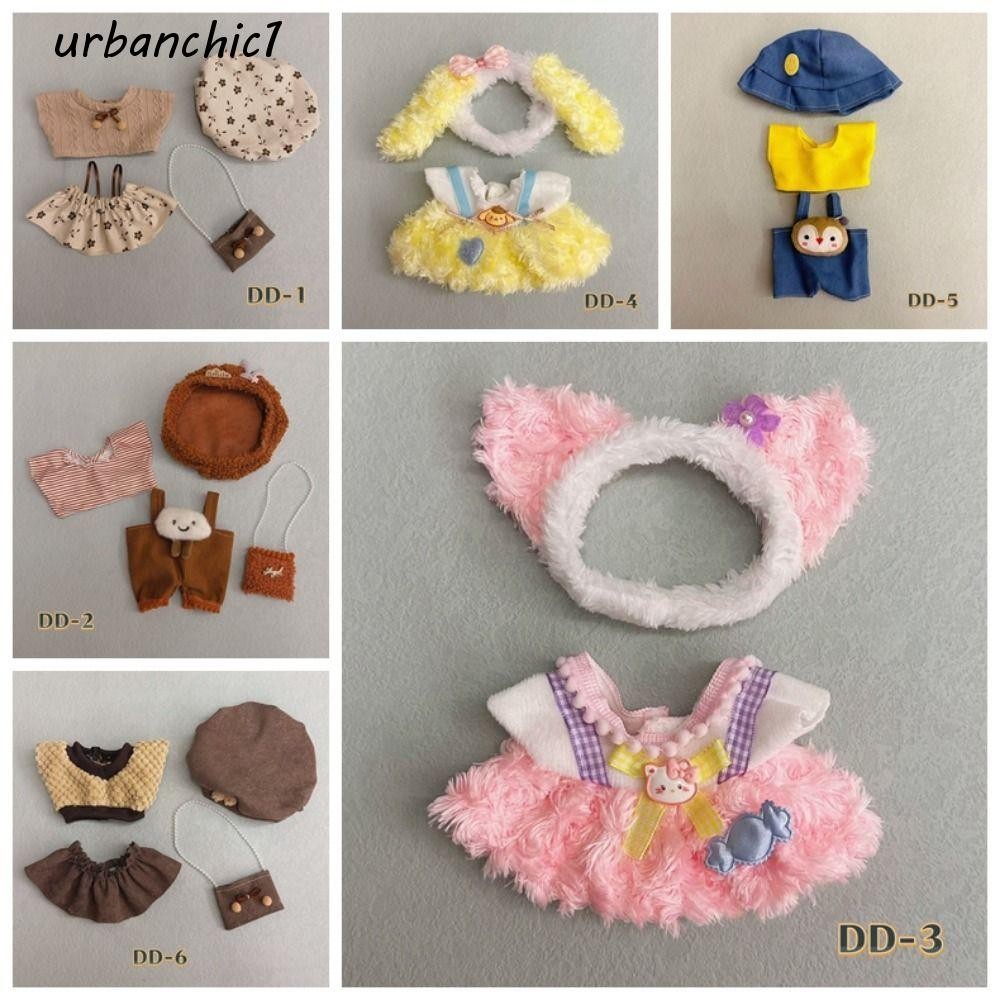 Urbanchic 20 ซม.ตุ๊กตา Western ชุด, Kuromi Labubu 20 ซม.ผ้าฝ้ายตุ๊กตาเสื้อผ้า, Kawaii Soft Overcoat Tie กางเกง Dress Up DIY ตุ๊กตาทําด้วยมือเสื้อผ้าเปลี่ยน Dressing เกม