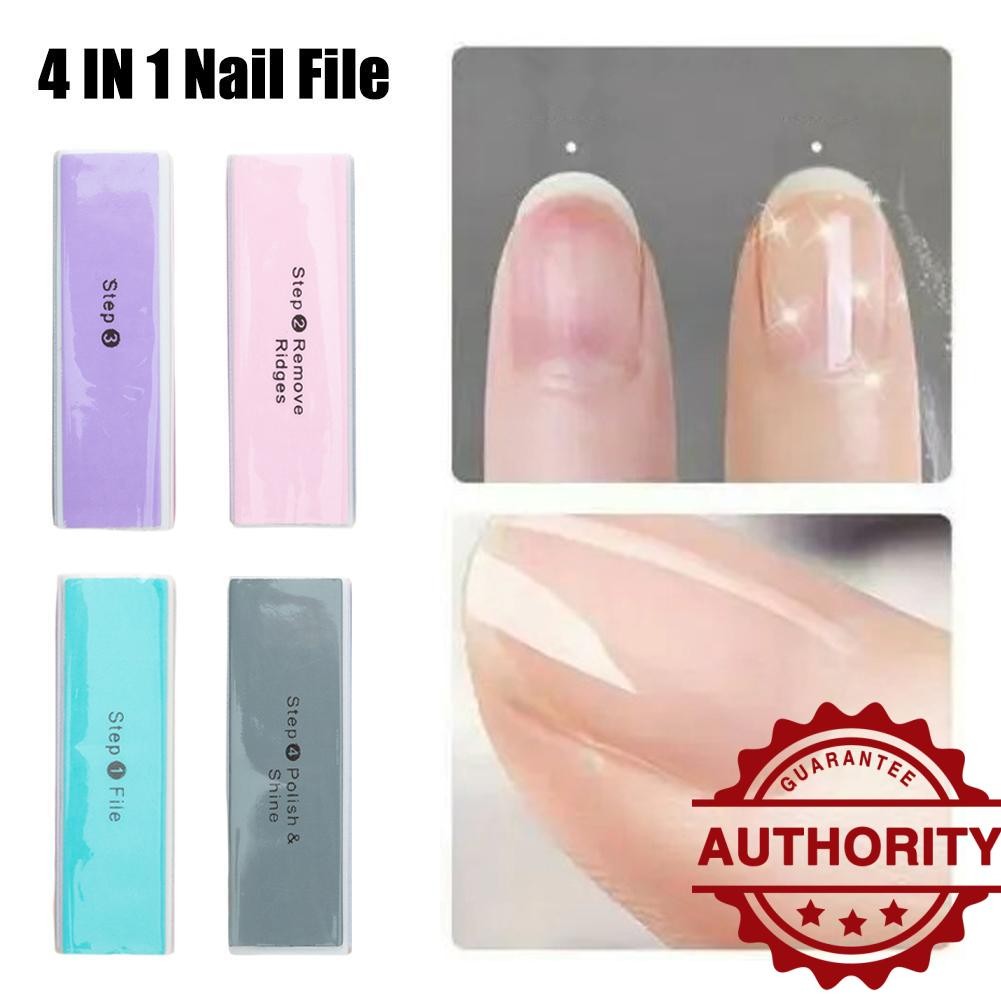 4 ใน 1ตะไบเล็บเล็บเครื่องมือสี่ด้านขัดไฟล์เล็บฟองน้ําบล็อกเครื่องมือบด เจ9พี0