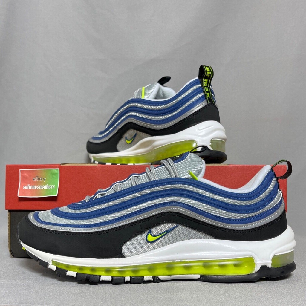 Nike Air Max 97 OG UK10 DM0028-400 Atlantic Blue Voltage สีเหลือง EUR45 US11 ย้อนยุค