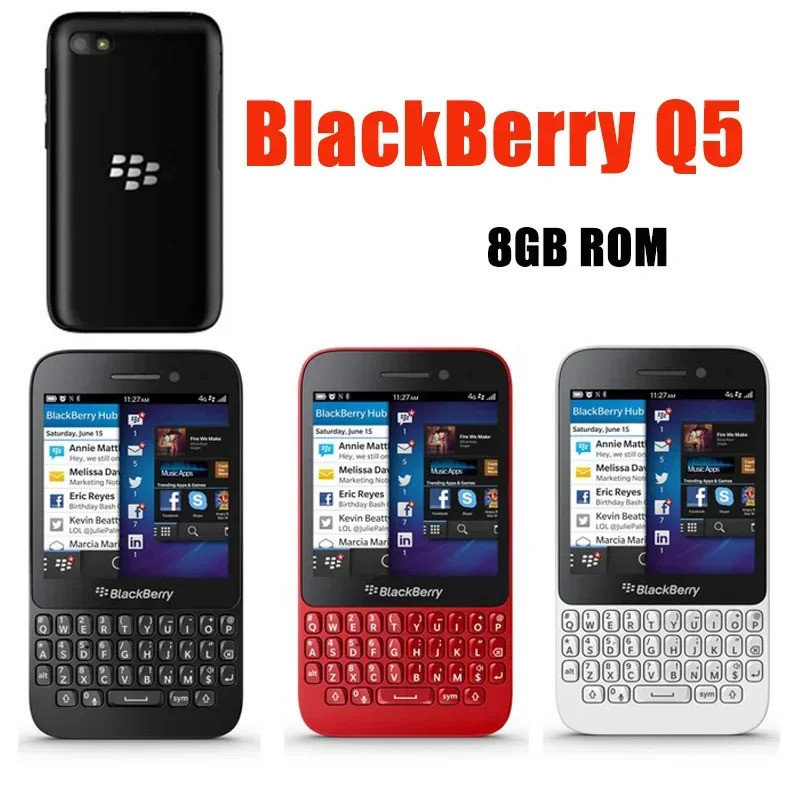 Blackberry Q5 4G 3.1 "2GB RAM 8GB ROM WIFI GPS QWERTY คีย์บอร์ด BlackBerryOS โทรศัพท์มือถือ