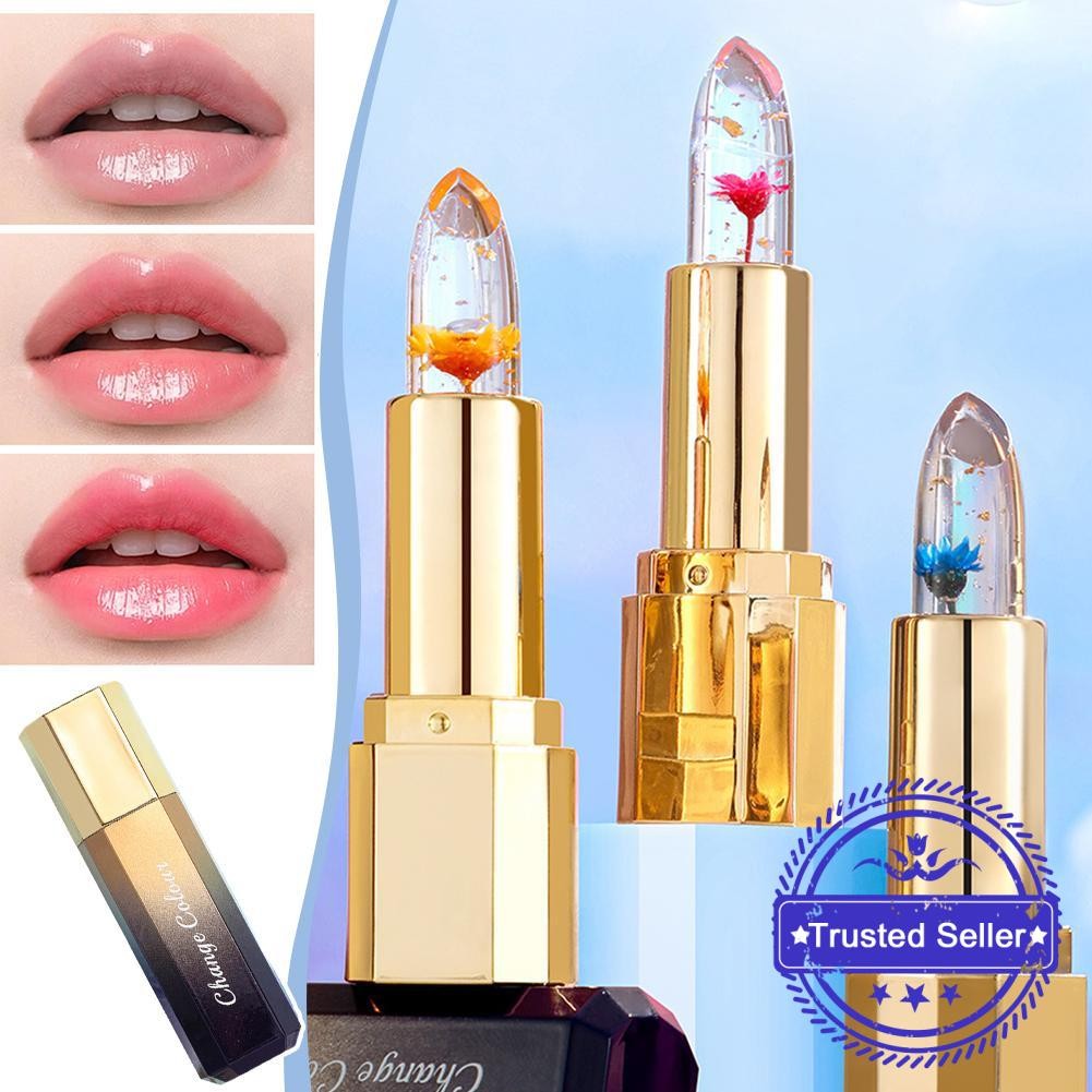 ลิปสติกดอกไม้เปลี่ยนสีให้ความชุ่มชื้น Jelly Lip Balm Lip Makeup U3j4
