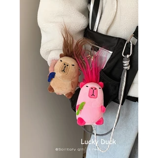 🔥พร้อมส่ง🔥พวงกุญแจ Capybara พวงกุญแจตุ๊กตาคาปิบารา ตุ๊กตาผ้ากํามะหยี่ขนนิ่ม ให้เป็นของขวัญ