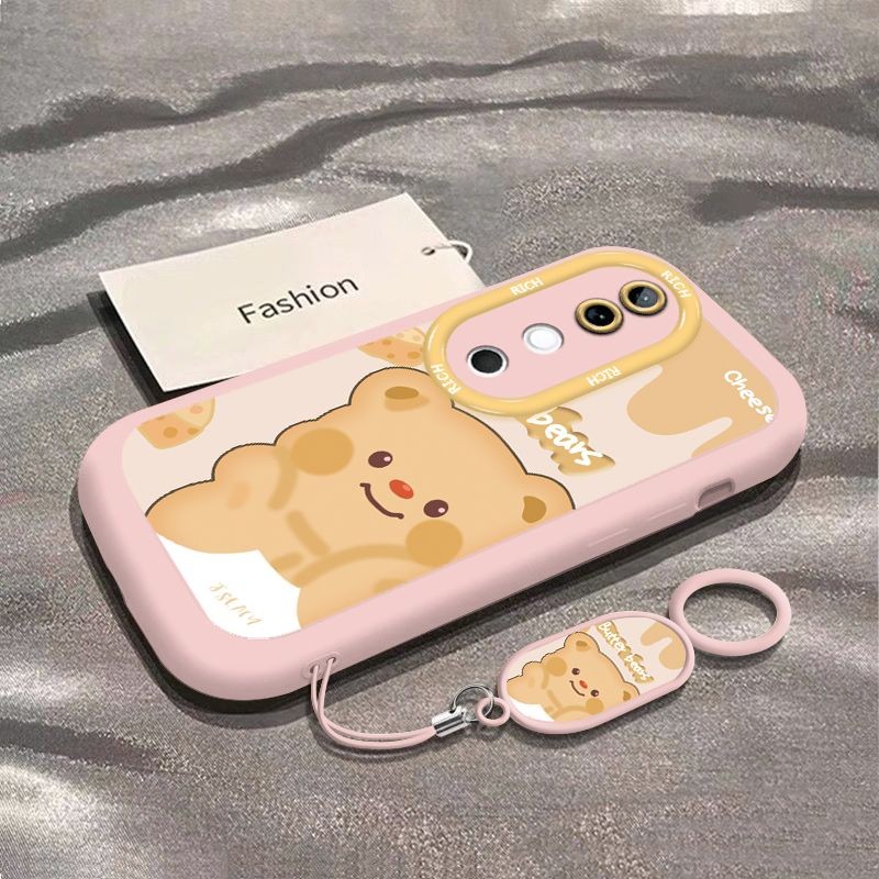 Vivo V40 v40pro 5G Butter Bear เหมาะสําหรับ vivo v30pro V30 V29 v27e V27 พัฟเคสโทรศัพท์ซิลิโคนเหลวเลนส์ Precision Hole รวมทุกอย่างกันกระแทก v23f v21V23E y77 y78 Y36/Y27