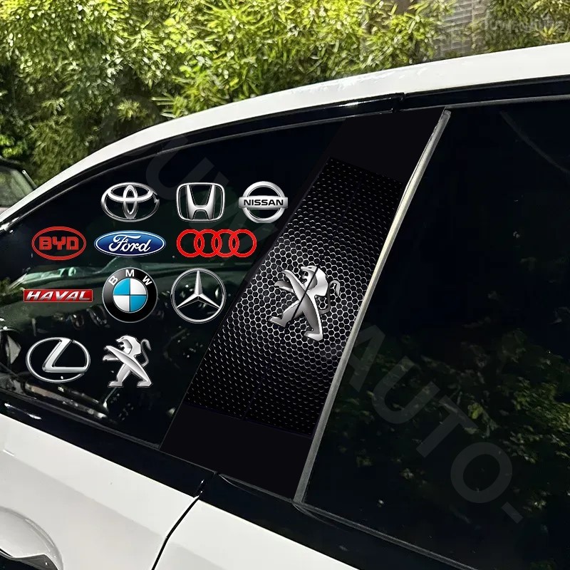 รูปลอกสำหรับตกแต่งสำหรับ Peugeot 2 ชิ้น ฝาครอบตัดแต่งเสาประตู 208 2008 3008 5008 408