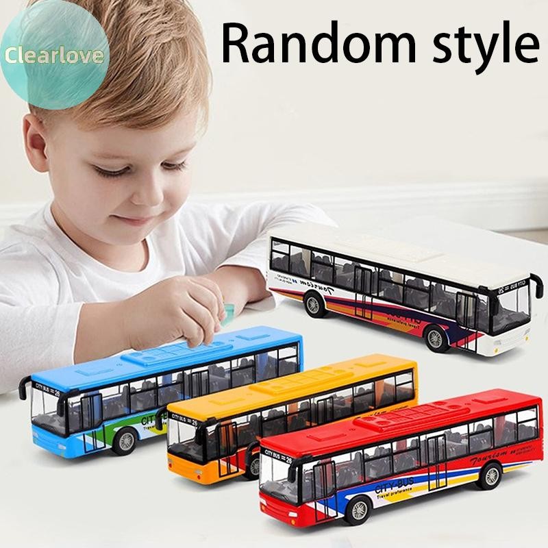 Clearlove รถ 15 ซม.รถบัสรุ่น Diecast Double-Decker ดึงกลับรถของเล่นเด็กรถรถบัสของเล่นรถสําหรับชายหญิงของขวัญวันเกิด TH