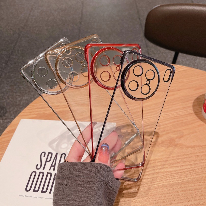 หรูหราชุบโปร่งใส Frameless Ultra Thin Case สําหรับ Vivo X90 X80 X70 Pro + X90S Clear Hard Cover