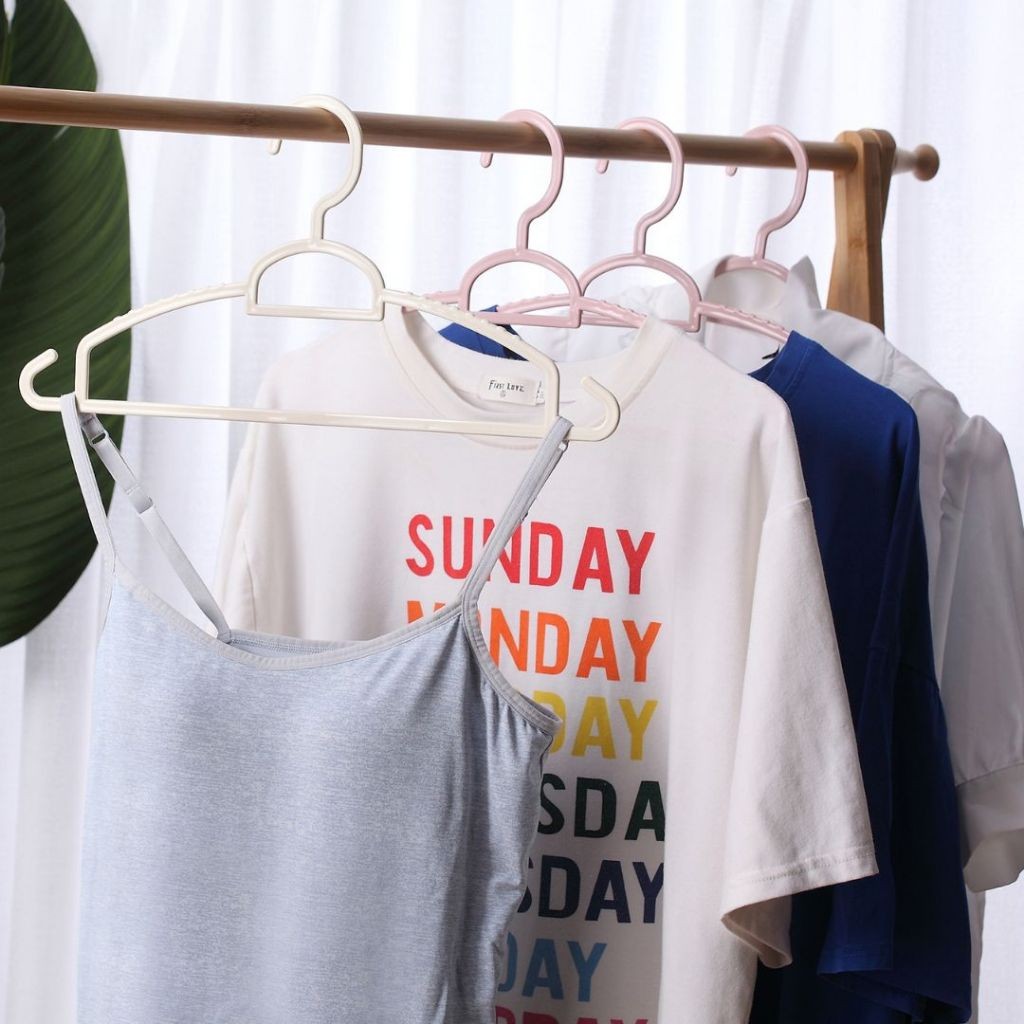 ไม้เเขวนเสื้อ ไม้แขวนพลาสติก ไม่เเตกหักง่าย ราคาถูก ขายเป็นเซต30ชิ้น / 60ชิ้น - รูปที่ 7