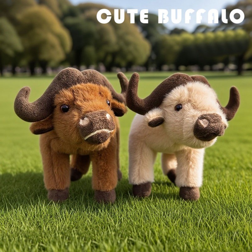 25ซม.ตุ๊กตาของเล่นSimulating Buffalo Oxตุ๊กตาPlushของเล่นวันเกิดวาเลนไทน์ของขวัญคริสต์มาส