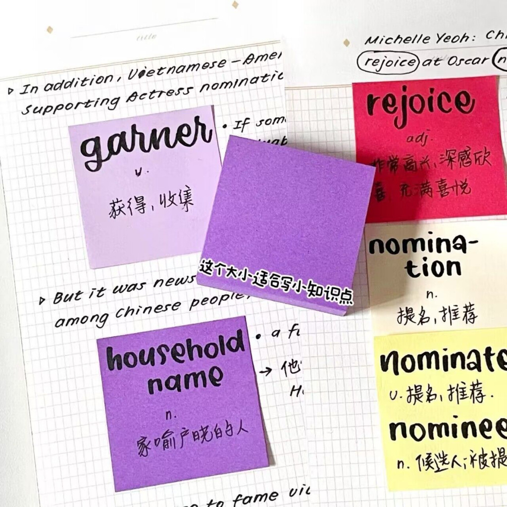 11ชิ้นสีสี่เหลี่ยมเล็กๆบันทึกเหนียวฉีกได้เหนียวมินิเหนียวกระดาษโน้ตดัชนีกระดาษ - รูปที่ 2