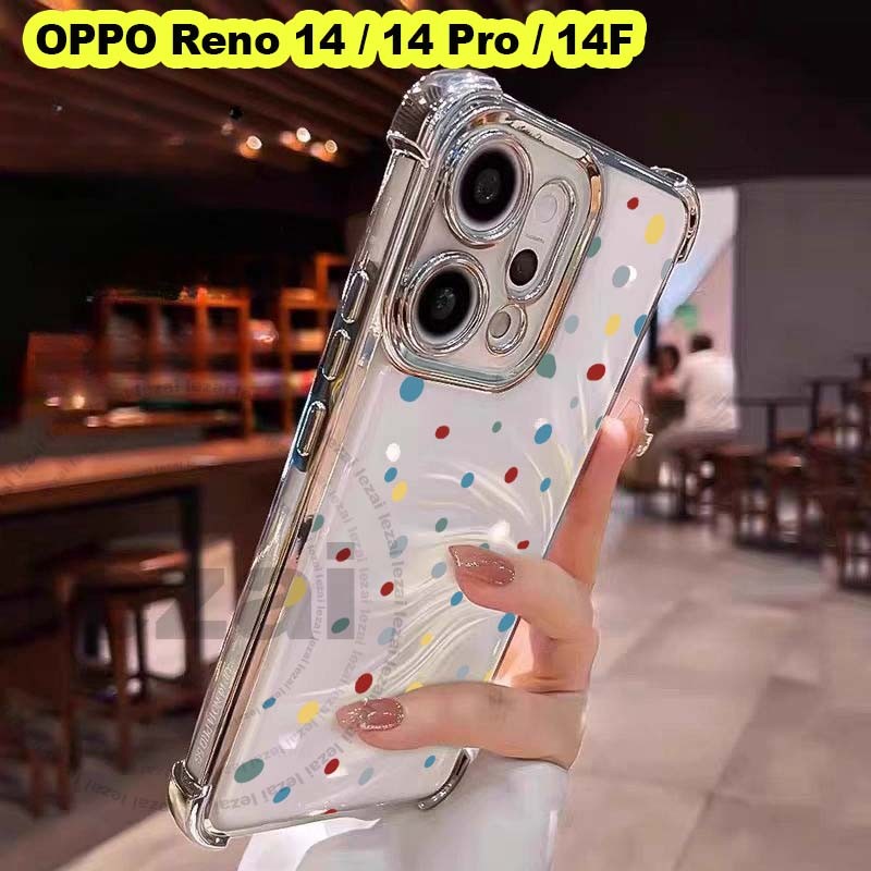 OPPO Reno 14F 14 5GเคสOPPO Reno 14 Pro 5GเคสOPPO Reno 14F 5G 2025 กรณีนุ่มกันกระแทกใสน่ารักหรูหรา Gl