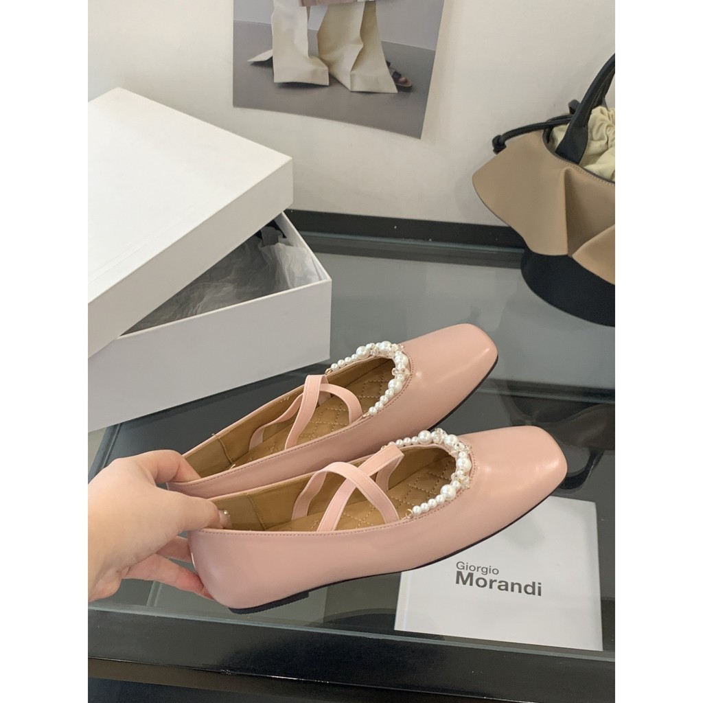 TT Cross Strap Mary Jane Shoes Women 2025 New Square Toe Sweet Flat Ballet Shoes