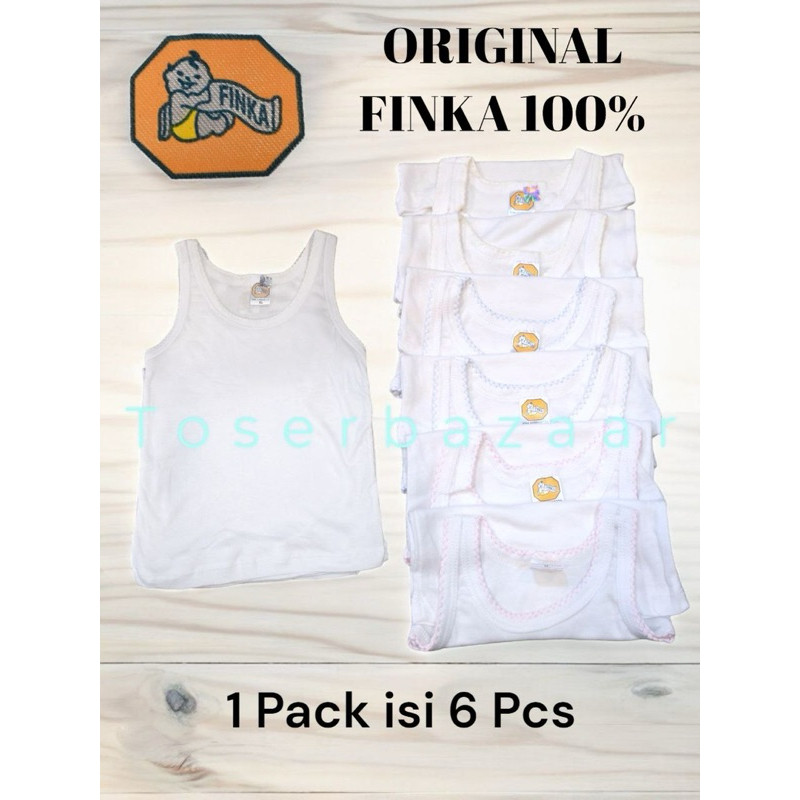 (1 แพ็คเกจ CONTAINS 6) PLAIN WHITE FINKA SINGLET FOR BABY / CHILDRENS SINGLET - Spartans69