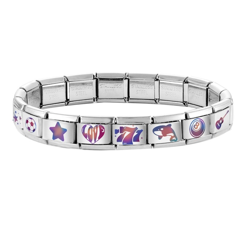 สร้อยข้อมือสแตนเลสสีม่วง ขนาด 9 มิลลิเมตร พร้อมอุปกรณ์ทำเอง สไตล์ย้อนยุค - รูปที่ 4