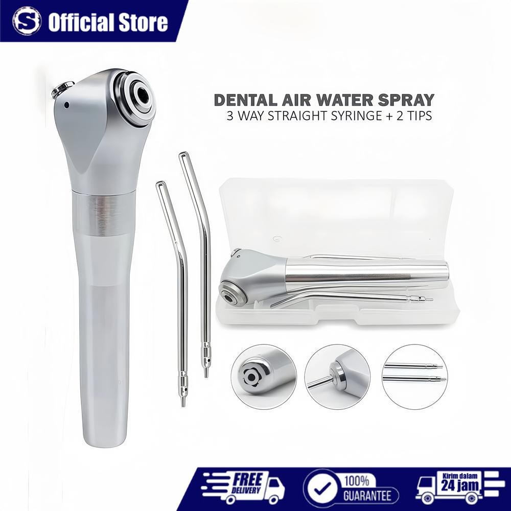 Dental Air Water Spray Triple 3 Way Syringe Handpiece + 2 เคล็ดลับสเปรย์น้ําลม