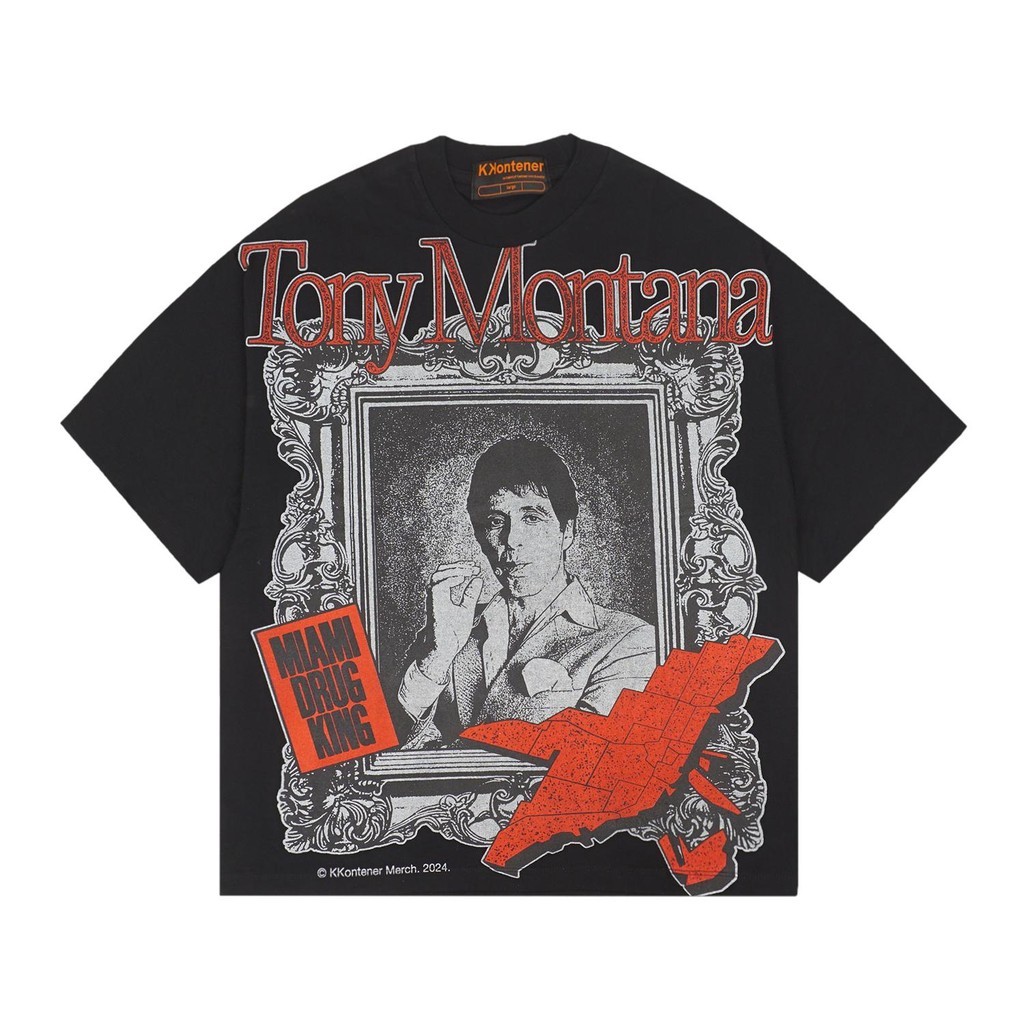 (TOP) KONTIER 90s MOVIES "SCARFACE" OVERSIZE TSHIRT สีดํา