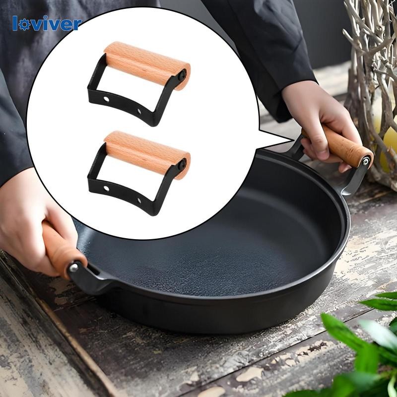 [Loviver] 2x หม้อด้านข้างจับกระทะเปลี่ยนปฏิบัติที่ถอดออกได้แพนหูครัวหม้อ Grips สําหรับเครื่องครัวอะไหล่