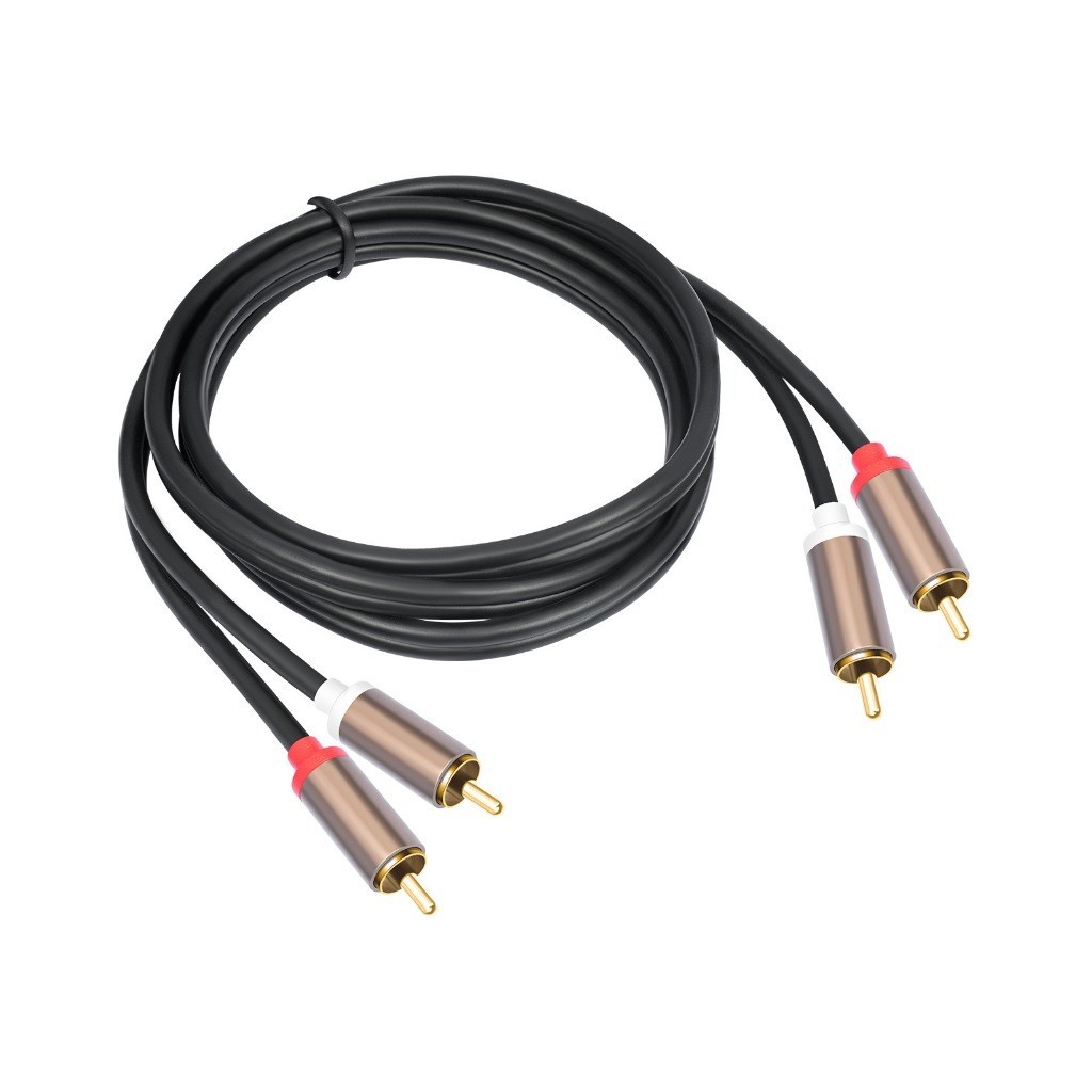 สายสัญญาณเสียง 2 ออก 2 RCA ตัวผู้ เชื่อมต่อสายสัญญาณเสียงลำโพงขนาด 1.เมตร / 3เมตร