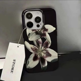 Lily Orchidดอกไม้พิมพ์เคสโทรศัพท์สําหรับiPhone 11 13 14 15 16 12 Pro Max 16E XR X XS SE 7 8 Plusฝาครอบซิลิคอนอ่อน