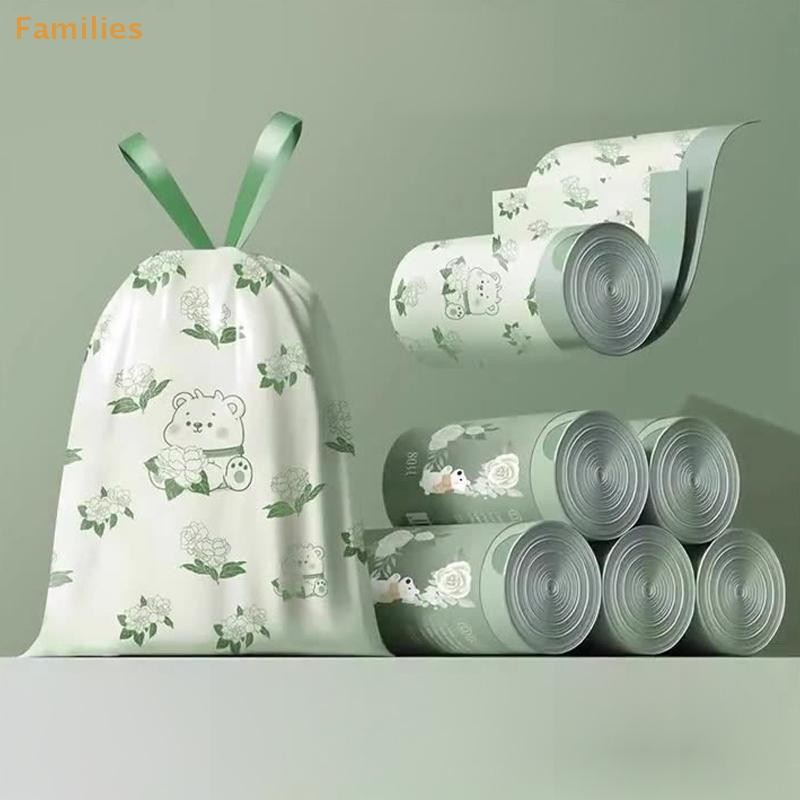 ครอบครัว> พิมพ์ถุงขยะแบบพกพาหนาการ์ตูนครัวบ้านห้องน้ําทิ้งถุงขยะหูรูดอย่างดี