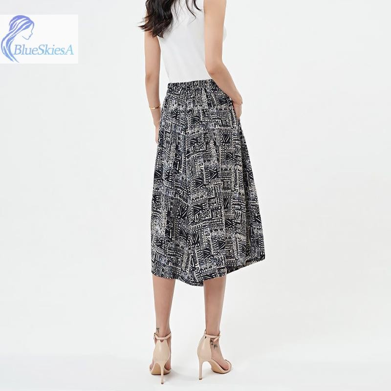 กางเกงขากกว้างเอวสูง