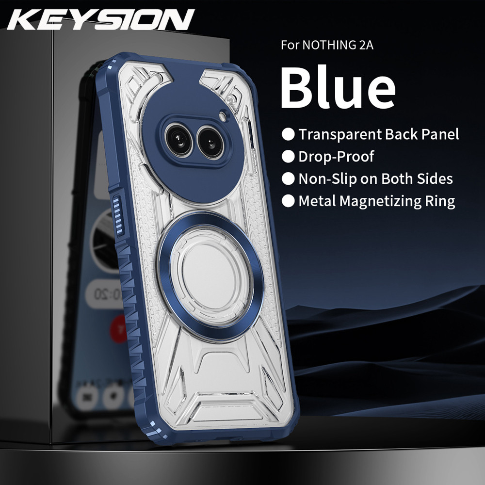 KEYSION แม่เหล็กโปร่งใสสําหรับ Nothing โทรศัพท์ 2A Plus ซิลิโคน + PC Heavy Duty กันกระแทกฝาครอบโทรศัพท์สําหรับ Nothing โทรศัพท์ 2A