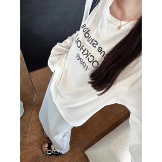 GAKKI เสื้อยืดแขนยาวทรงหลวมๆสำหรับผู้หญิง เสื้อผ้าบางแขนยาวกันแดดสำหรับหน้าร้อน รุ่น 98241#